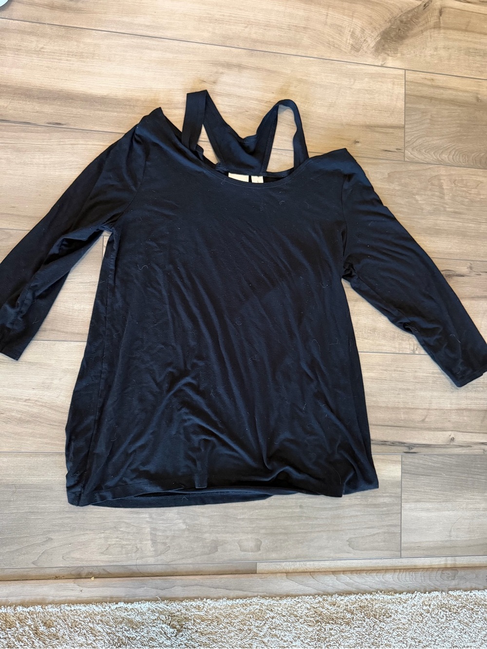 Chicos Zenergy Black Women's Strappy Back Top size 1 (women’s large)